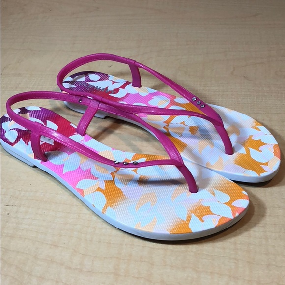 Old Navy | Shoes | Old Navy Pink Rhinestone Floral Rubber Sandals | Poshmark